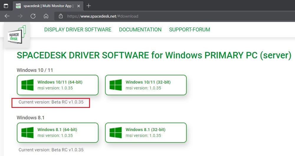 Spacedesk driver